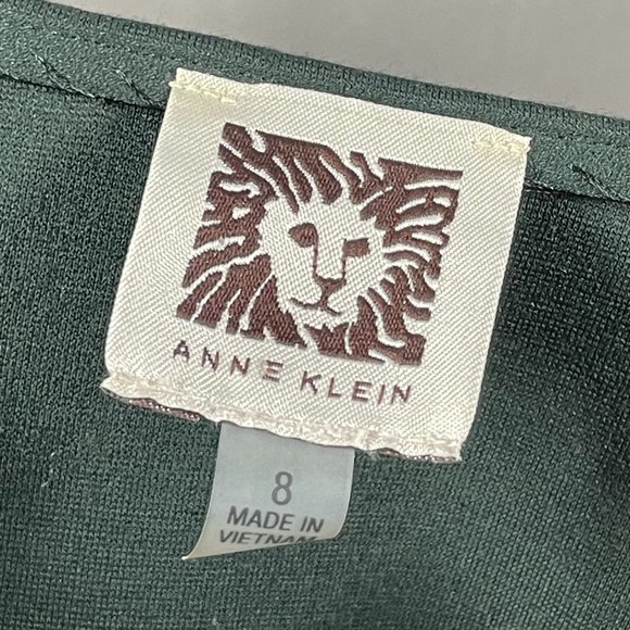 NEW! ANNE KLEIN FOREST GREEN CASCADE RUFFLE TOP! WOMENS 8! - Picture 4 of 12